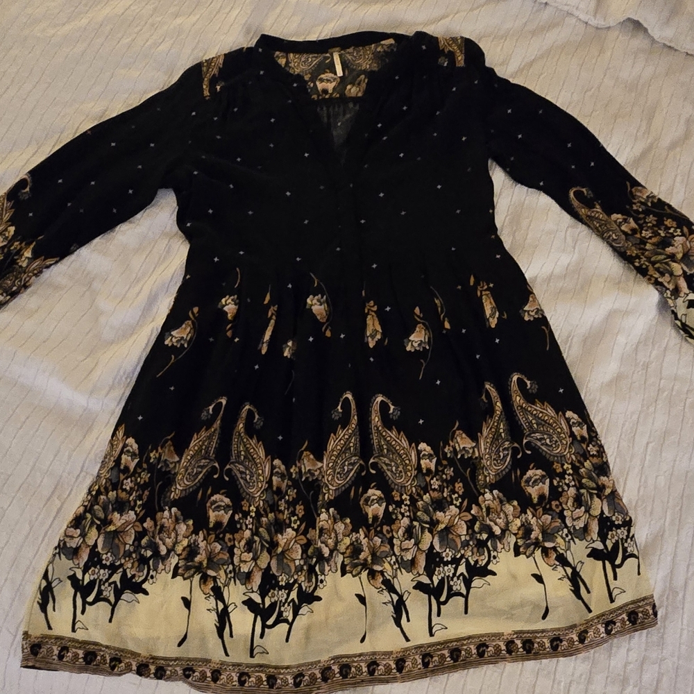 Free People Sierra Valley Printed Shirt Dress